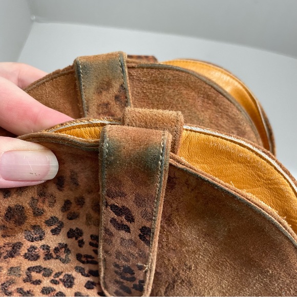 Old Gringo Boots Leather Cowboy Western Animal Leopard Print Pointed Square Tan - Picture 14 of 16